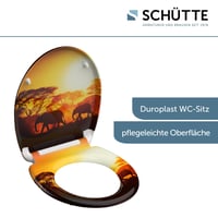 Capac WC Schütte Africa din Duroplast cu închidere lentă și sistem de eliberare rapidă, capacitate de susținere 175 kg, capac cu model 4