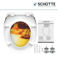 Capac WC Schütte Africa din Duroplast cu închidere lentă și sistem de eliberare rapidă, capacitate de susținere 175 kg, capac cu model 8