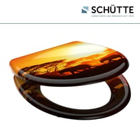 Capac WC Schütte Africa din Duroplast cu închidere lentă și sistem de eliberare rapidă, capacitate de susținere 175 kg, capac cu model 9