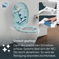 Capac WC Schütte ANCHOR din Duroplast cu închidere lentă și eliberare rapidă, capacitate portantă 175 kg, Turcoaz, 45,5x37,5 cm 5