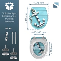 Capac WC Schütte ANCHOR din Duroplast cu închidere lentă și eliberare rapidă, capacitate portantă 175 kg, Turcoaz, 45,5x37,5 cm 2