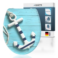 Capac WC Schütte ANCHOR din Duroplast cu închidere lentă și eliberare rapidă, capacitate portantă 175 kg, Turcoaz, 45,5x37,5 cm 1