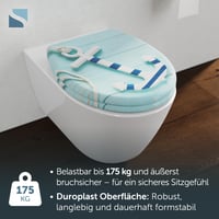 Capac WC Schütte ANCHOR din Duroplast cu închidere lentă și eliberare rapidă, capacitate portantă 175 kg, Turcoaz, 45,5x37,5 cm 4