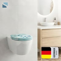 Capac WC Schütte ANCHOR din Duroplast cu închidere lentă și eliberare rapidă, capacitate portantă 175 kg, Turcoaz, 45,5x37,5 cm 8