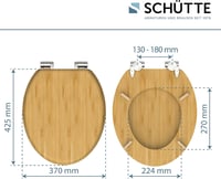 WC doska Schütte BAMBOO so sklápaním, vyrobená z bambusu, udržateľné WC sedadlo, nosnosť 175 kg 2