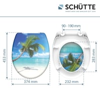 Schütte Caribbean Duroplast WC-ülőke lassú záródással - strand mintás 5