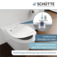 Schütte D-oblik WC daska bijela, s mehanizmom za tiho zatvaranje, TÜV certificirana, materijal otporan na lomljenje, nosivost 500 kg, jednostavna montaža, 46,3x36 cm 6