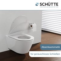 Schütte D-oblik WC daska bijela, s mehanizmom za tiho zatvaranje, TÜV certificirana, materijal otporan na lomljenje, nosivost 500 kg, jednostavna montaža, 46,3x36 cm 4