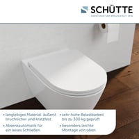 Schütte D-oblik WC daska bijela, s mehanizmom za tiho zatvaranje, TÜV certificirana, materijal otporan na lomljenje, nosivost 500 kg, jednostavna montaža, 46,3x36 cm 7