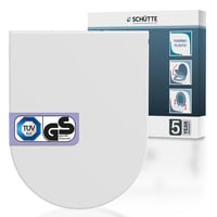 Schütte D-oblik WC daska bijela, s mehanizmom za tiho zatvaranje, TÜV certificirana, materijal otporan na lomljenje, nosivost 500 kg, jednostavna montaža, 46,3x36 cm 1