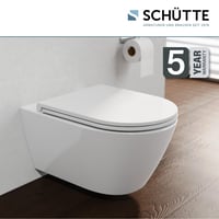 Schütte D-oblik WC daska bijela, s mehanizmom za tiho zatvaranje, TÜV certificirana, materijal otporan na lomljenje, nosivost 500 kg, jednostavna montaža, 46,3x36 cm 3