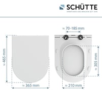 Schütte D-oblik WC daska bijela, s mehanizmom za tiho zatvaranje, TÜV certificirana, materijal otporan na lomljenje, nosivost 500 kg, jednostavna montaža, 46,3x36 cm 2