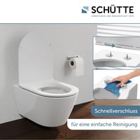 Schütte D-oblik WC daska bijela, s mehanizmom za tiho zatvaranje, TÜV certificirana, materijal otporan na lomljenje, nosivost 500 kg, jednostavna montaža, 46,3x36 cm 5