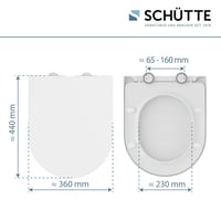 WC sedadlo Schütte v tvare D so systémom Soft-Close, odnímateľným duroplastovým vekom a nosnosťou 200 kg, biele 2