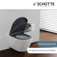 Schütte D-Shape WC-ülőke Soft-Close Mechanizmussal, Antracit-Szürke Szín, Lassan Záródó Lecsapódásgátlóval 4