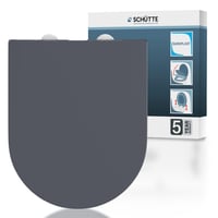 Schütte D-Shape WC-ülőke Soft-Close Mechanizmussal, Antracit-Szürke Szín, Lassan Záródó Lecsapódásgátlóval 1