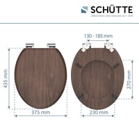 Colac WC Schütte DARKWOOD cu mecanism de închidere lentă, capac din MDF cu design imprimat, capacitate de susținere 175 kg, aspect de lemn, 43,5x37,5 cm 4