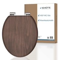 Colac WC Schütte DARKWOOD cu mecanism de închidere lentă, capac din MDF cu design imprimat, capacitate de susținere 175 kg, aspect de lemn, 43,5x37,5 cm 1