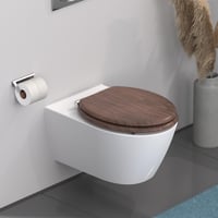 Colac WC Schütte DARKWOOD cu mecanism de închidere lentă, capac din MDF cu design imprimat, capacitate de susținere 175 kg, aspect de lemn, 43,5x37,5 cm 7