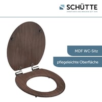 Colac WC Schütte DARKWOOD cu mecanism de închidere lentă, capac din MDF cu design imprimat, capacitate de susținere 175 kg, aspect de lemn, 43,5x37,5 cm 5