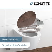 Colac WC Schütte DARKWOOD cu mecanism de închidere lentă, capac din MDF cu design imprimat, capacitate de susținere 175 kg, aspect de lemn, 43,5x37,5 cm 3