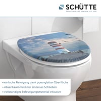 WC sedadlo Schütte LEUCHTTURM s mechanizmom pomalého sklápania, z duroplastu, s motívom majáka 7