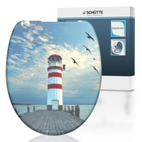 WC sedadlo Schütte LEUCHTTURM s mechanizmom pomalého sklápania, z duroplastu, s motívom majáka 1