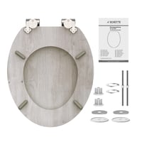 Colac de toaletă Schütte Lightwood cu mecanism Soft-Close, model cu aspect de lemn, capac cu miez de lemn, capacitate portantă de 150 kg, culoare lemn deschis 6