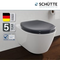 Capac WC oval Schütte cu funcție Soft-Close, Antracit, capac din Duroplast detașabil, montaj cu pad adeziv DIY, capacitate portantă 200 kg 3
