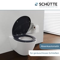Capac WC oval Schütte cu funcție Soft-Close, Antracit, capac din Duroplast detașabil, montaj cu pad adeziv DIY, capacitate portantă 200 kg 4