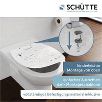 Oválne WC sedadlo Schütte s mechanizmom Soft-Close, odnímateľným duroplastovým vekom, upevnením pomocou lepidla (DIY), nosnosťou 200 kg, 45,2x37,5 cm 6