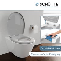 Oválne WC sedadlo Schütte s mechanizmom Soft-Close, odnímateľným duroplastovým vekom, upevnením pomocou lepidla (DIY), nosnosťou 200 kg, 45,2x37,5 cm 7