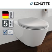 Oválne WC sedadlo Schütte s mechanizmom Soft-Close, odnímateľným duroplastovým vekom, upevnením pomocou lepidla (DIY), nosnosťou 200 kg, 45,2x37,5 cm 3