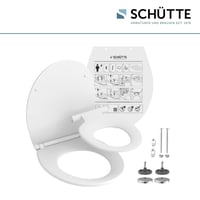 Schütte Prémium WC-ülőke Integrált Gyermekülőkével, Lecsapódásgátlóval, 300 kg Teherbírással, Levehető Gyermekbetéttel, Fehér 7