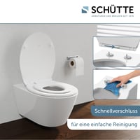 Schütte Prémium WC-ülőke Integrált Gyermekülőkével, Lecsapódásgátlóval, 300 kg Teherbírással, Levehető Gyermekbetéttel, Fehér 4