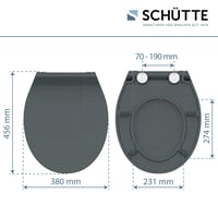 WC sedadlo Schütte SLIM ANTHRAZIT z duroplastu s funkciou pomalého sklápania a rýchloupínaním, plochý dizajn, nosnosť 175 kg 5