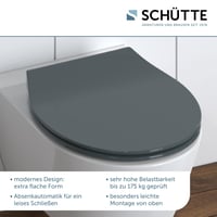 WC sedadlo Schütte SLIM ANTHRAZIT z duroplastu s funkciou pomalého sklápania a rýchloupínaním, plochý dizajn, nosnosť 175 kg 9