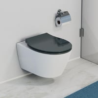WC sedadlo Schütte SLIM ANTHRAZIT z duroplastu s funkciou pomalého sklápania a rýchloupínaním, plochý dizajn, nosnosť 175 kg 6