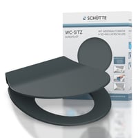 WC sedadlo Schütte SLIM ANTHRAZIT z duroplastu s funkciou pomalého sklápania a rýchloupínaním, plochý dizajn, nosnosť 175 kg 1