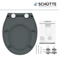 WC sedadlo Schütte SLIM ANTHRAZIT z duroplastu s funkciou pomalého sklápania a rýchloupínaním, plochý dizajn, nosnosť 175 kg 8