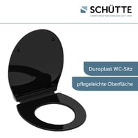 WC sedadlo Schütte SLIM BLACK 82710 z duroplastu, s pomalým sklápaním, odnímateľné, čierne, vhodné na väčšinu toaletných mís 10