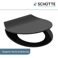 WC sedadlo Schütte SLIM BLACK 82710 z duroplastu, s pomalým sklápaním, odnímateľné, čierne, vhodné na väčšinu toaletných mís 9
