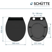 WC sedadlo Schütte SLIM Duroplast, čierne, s pomalým sklápaním a rýchloupínaním, nosnosť do 175 kg 6