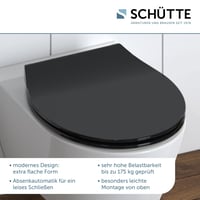 WC sedadlo Schütte SLIM Duroplast, čierne, s pomalým sklápaním a rýchloupínaním, nosnosť do 175 kg 4