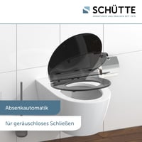 WC sedadlo Schütte SLIM Duroplast, čierne, s pomalým sklápaním a rýchloupínaním, nosnosť do 175 kg 2