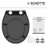WC sedadlo Schütte SLIM Duroplast, čierne, s pomalým sklápaním a rýchloupínaním, nosnosť do 175 kg 7