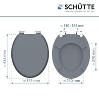 WC doska Schütte Spirit Grey s pomalým sklápaním, drevené jadro, sivá, nosnosť 150 kg, WC sedadlo s pozvoľným zatváraním 5