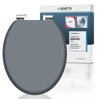 WC doska Schütte Spirit Grey s pomalým sklápaním, drevené jadro, sivá, nosnosť 150 kg, WC sedadlo s pozvoľným zatváraním 1
