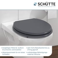 Colac de toaletă Schütte Spirit cu mecanism de închidere lentă, lemn masiv, gri, capacitate portantă 175 kg 4