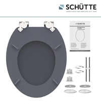 Colac de toaletă Schütte Spirit cu mecanism de închidere lentă, lemn masiv, gri, capacitate portantă 175 kg 6